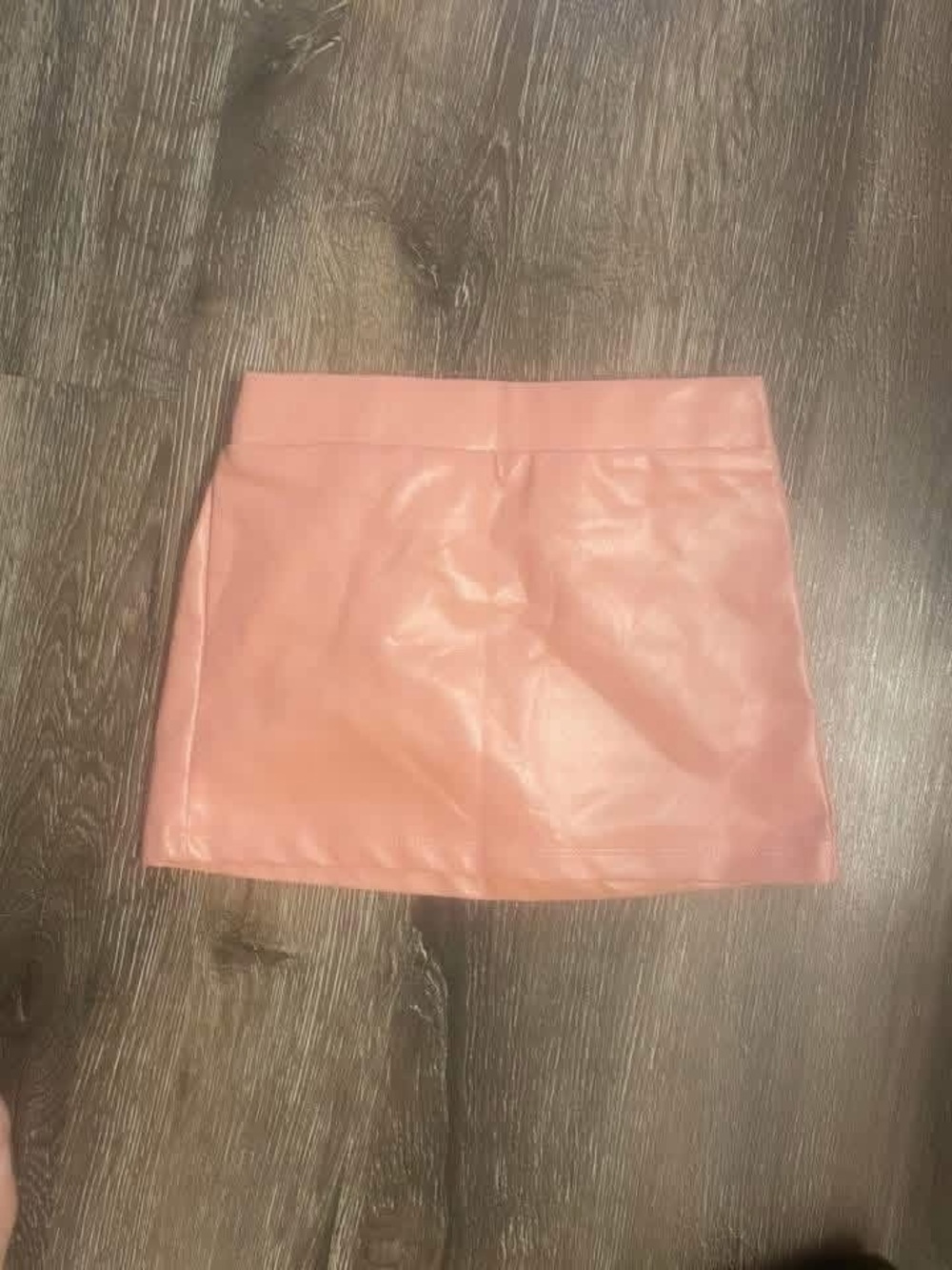 Girls' Pink Faux Leather Mini Skirt